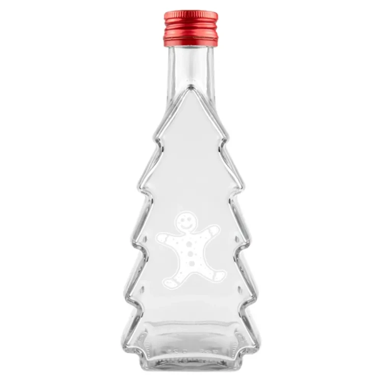 szklana Butelka choinka 500ml z nadrukiem swiatecznym bimberek