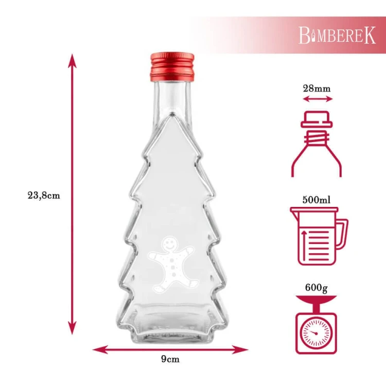 szklana butelka swiateczna chopmik 500ml z nadrukiem bimberek wymiary