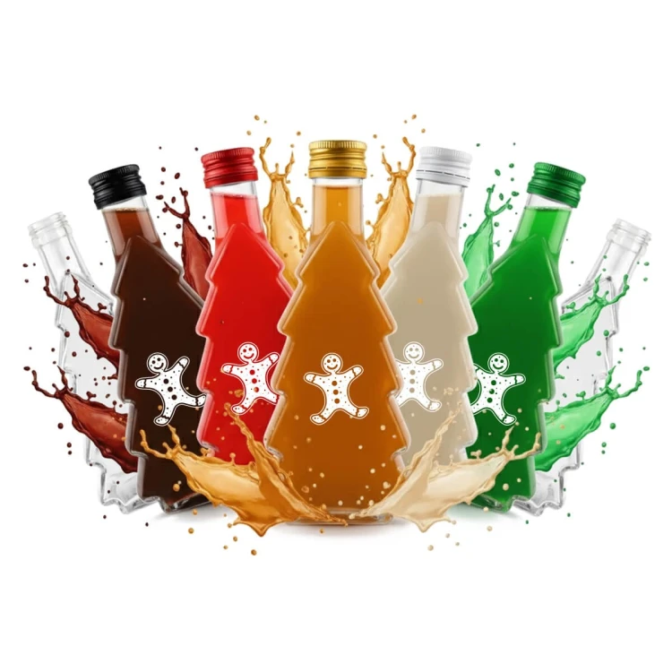 szklana butelka swiateczna chopmik 500ml z nadrukiem bimberek