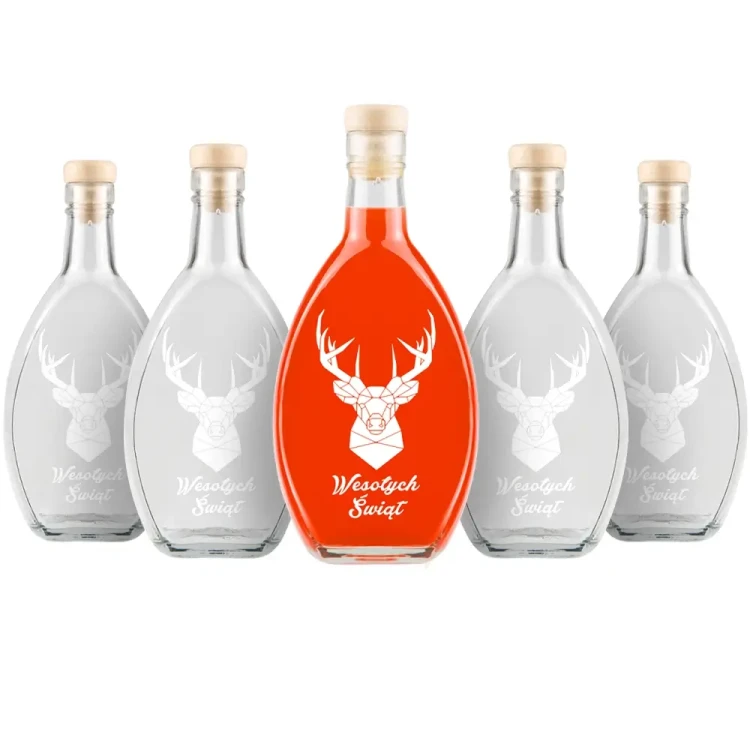 Butelka elipsa 500ml ze swiatecznym nadrukiem bimberek hurtownia