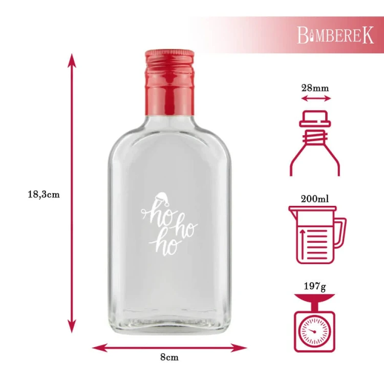 swiateczna butelka 200ml piersiowa z nadrukiem wymiary