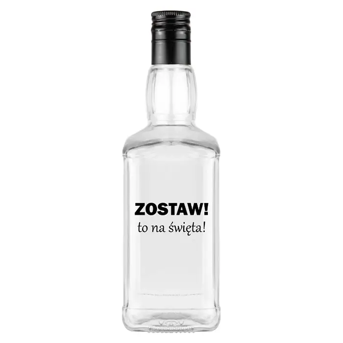 butelka na whisky daniels z nadrukiem zostaw to na swieta bimberek