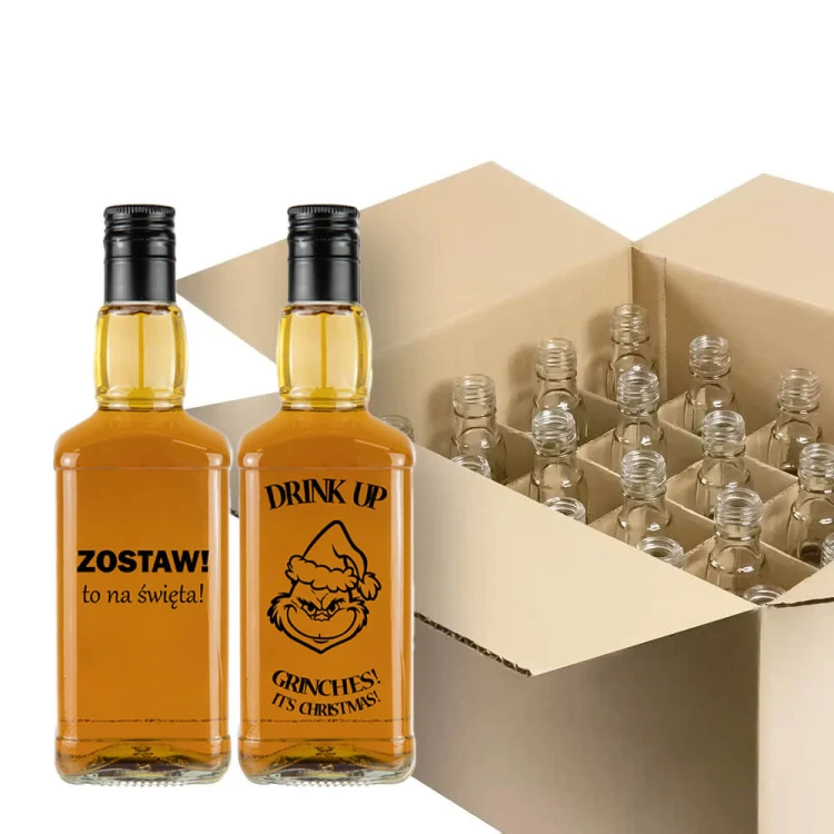 butelka na whisky daniels z nadrukiem swiateczna bimberek kratownica