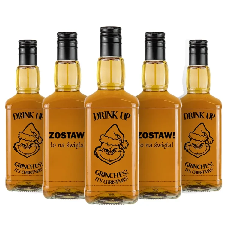 butelka na whisky daniels z nadrukiem swiateczna bimberek hurt