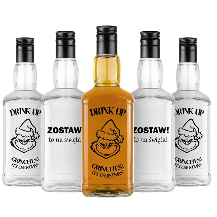 butelka na whisky daniels z nadrukiem swiateczna bimberek zestaw