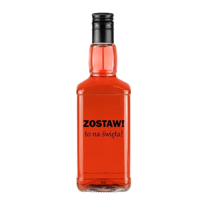 ozdobnabutelka na whisky daniels z nadrukiem zostaw to na swieta bimberek