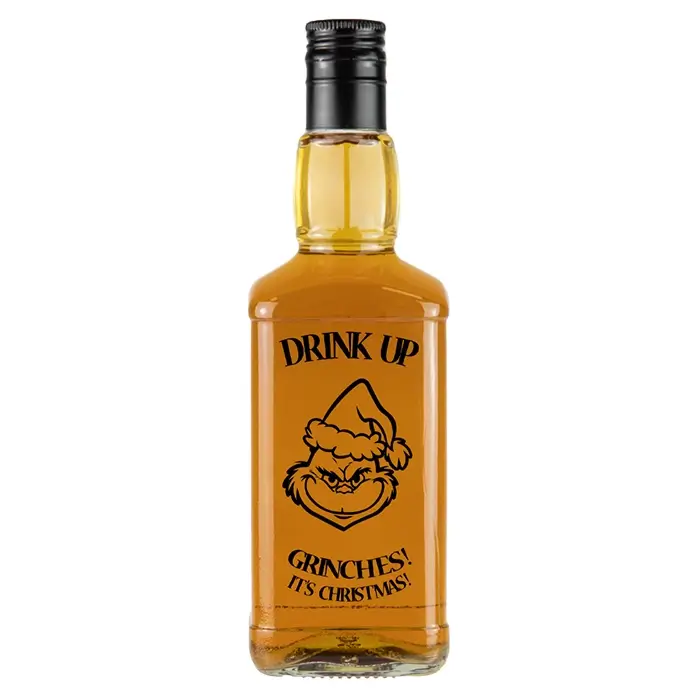 butelka whisky daniels z nadrukiem grinch bimberek