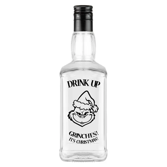 butelka na whisky daniels z nadrukiem grinch bimberek