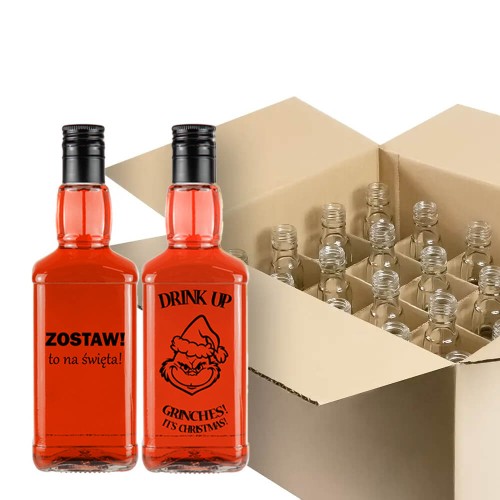 butelka na whisky daniels z nadrukiem swiateczna bimberek w kratownicy
