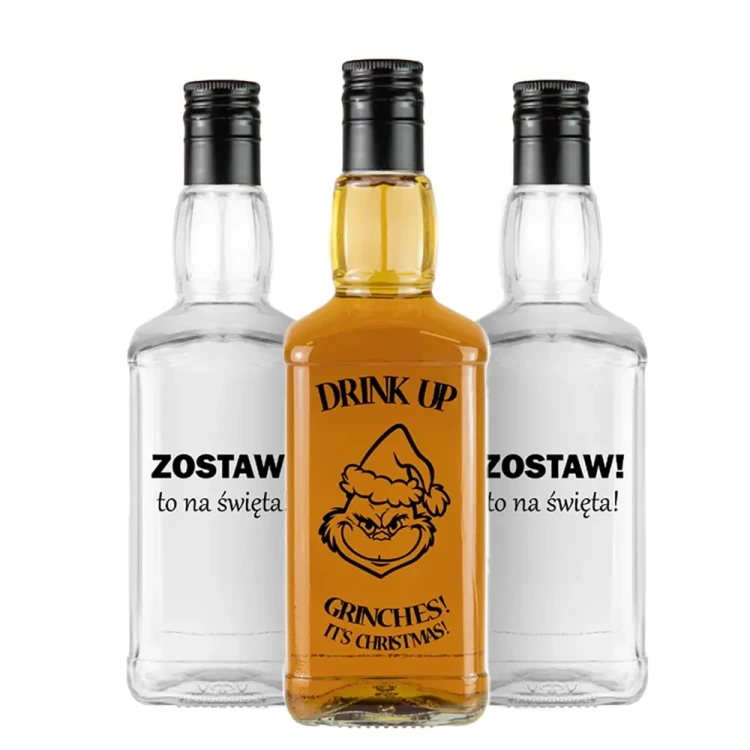 butelka na whisky daniels z nadrukiem swiateczna bimberek