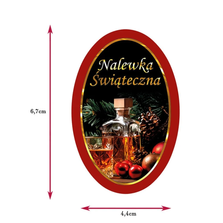Etykiety elipsa swiateczne premium bimberek wymiary