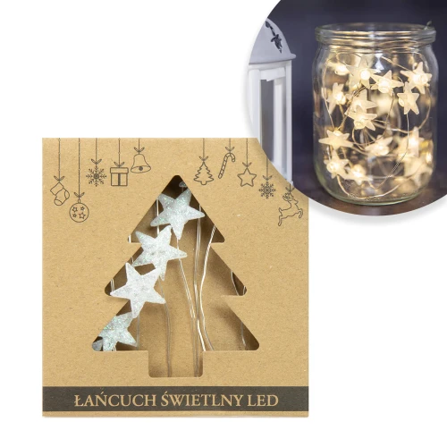 swiateczny Lancuch swietlny led gwiazdki bimberek