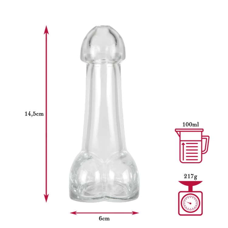 Butelka penis smieszna wieczor panienski 18-tka kieliszek szklanka bimberek wymiary