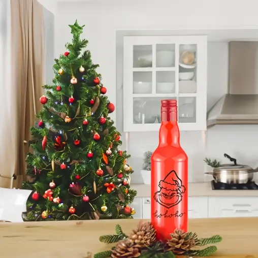 zabawna butelka monopol ze swiatecznym nadrukiem grinch bimberek