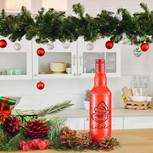 zabawna butelka monopol ze swiatecznym nadrukiem bimberek grinch