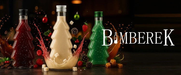 butelka swiateczna choinka 250ml bimberek sklep
