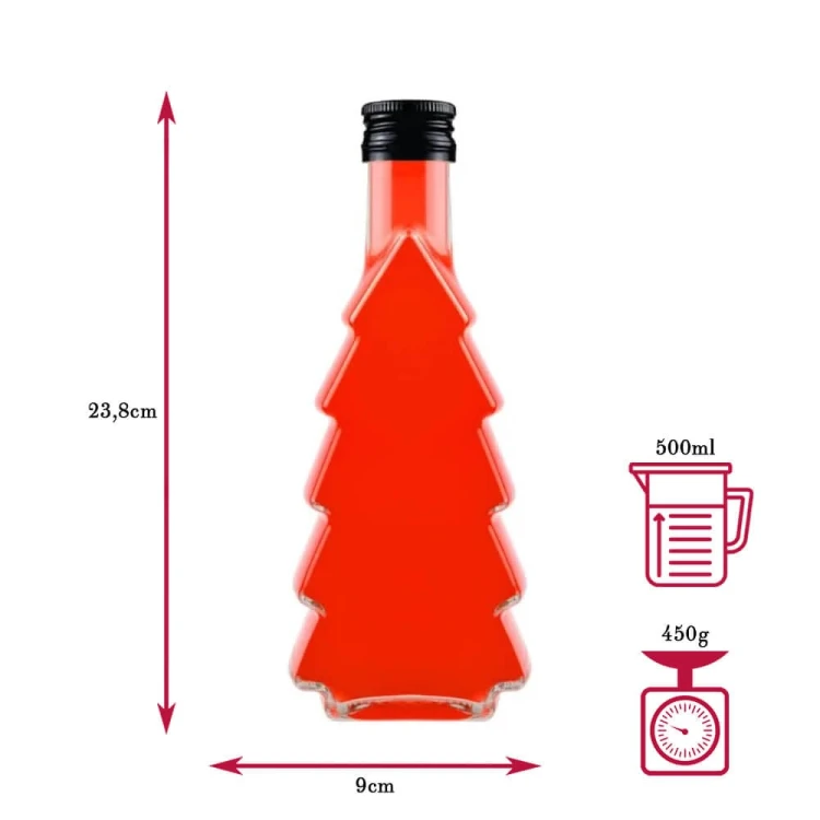 swiateczna butelka choinka 500ml bimberek wymiary