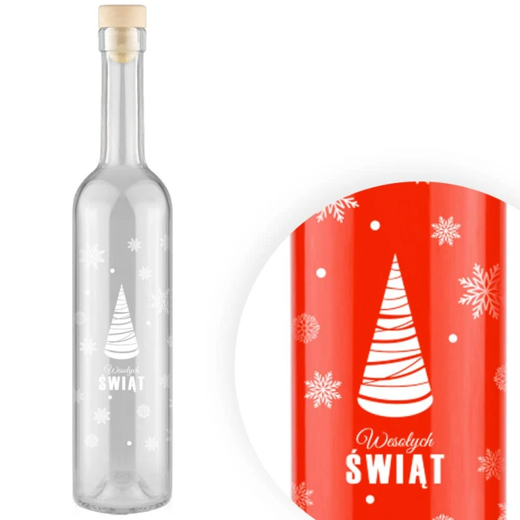 Świąteczna butelka z nadrukiem wesołych świąt Futura 500ml Bimberek