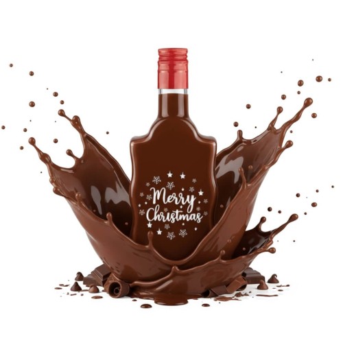 swiateczna butelkaz nadrukiem fala 500ml likier czekolada
