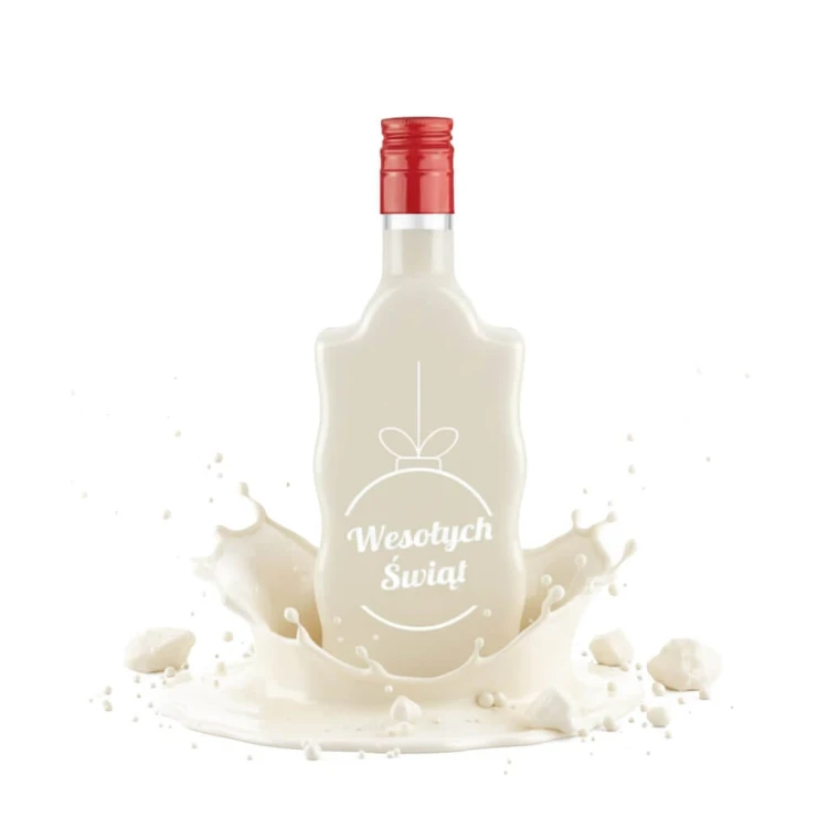 swiateczna butelkaz nadrukiem fala 500ml likier smietankowy