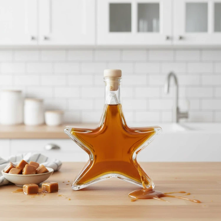 swiateczna szklana butelka gwiazda 200ml bimberek