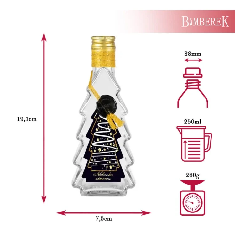 Swiateczna butelka choinka krecona bimberek wymiary