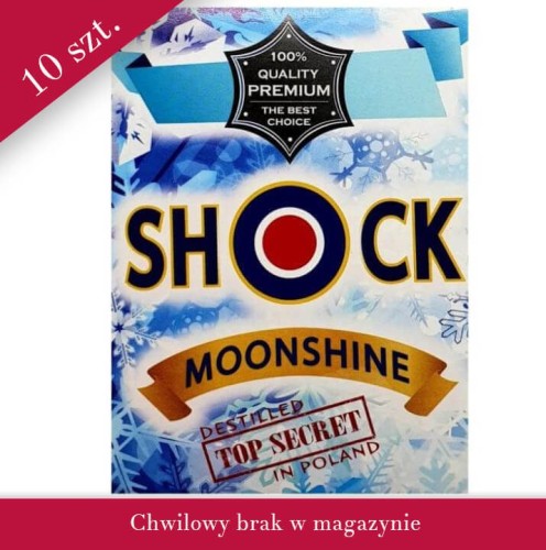 Etykieta shoock moonshine bimberek