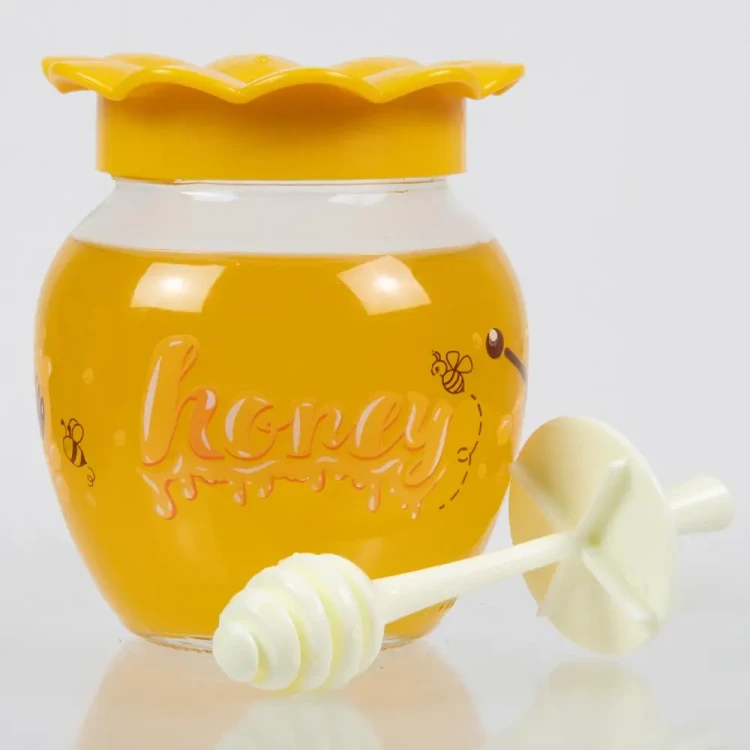 Ozdobny sloik na miod z dozownikiem honey Bimberek
