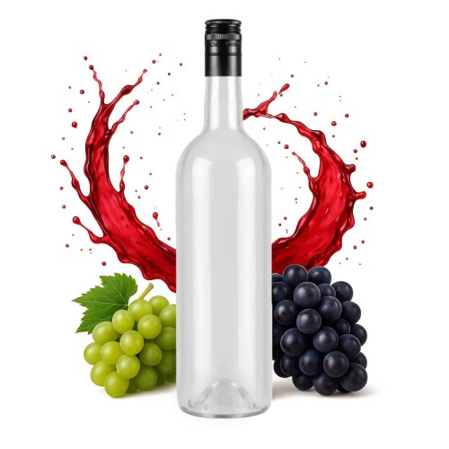 Butelka bordeaix winoo na zakretke bezbarwna bimberek