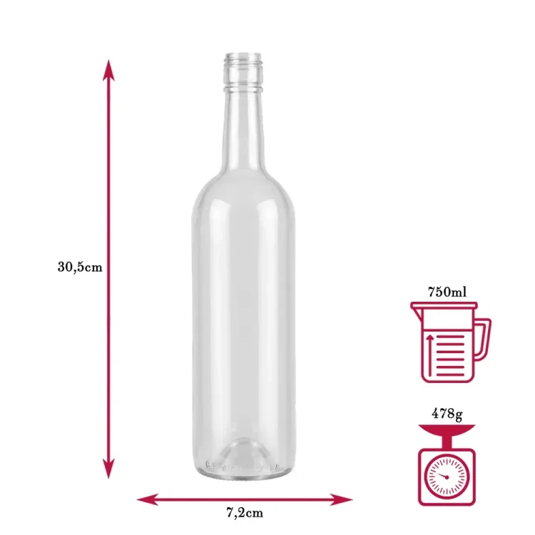 Butelka winoo na zakretke zestaw bimberek wymiary