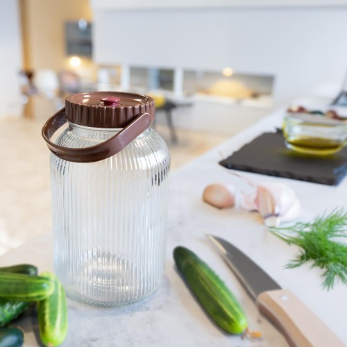 Sloj szklany do fermentacji 3,5L bimberek w paski