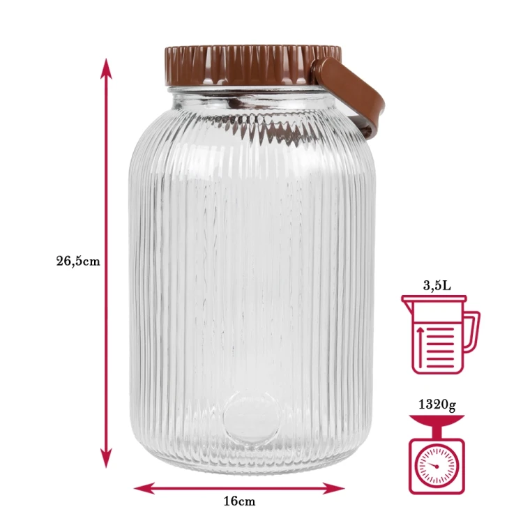 Sloj szklany do fermentacji 3,5L bimberek wymiary