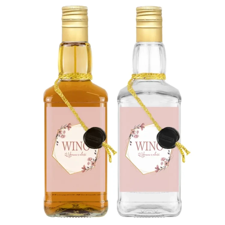 Zdobiona butelka daniels na prezent wino bimberek