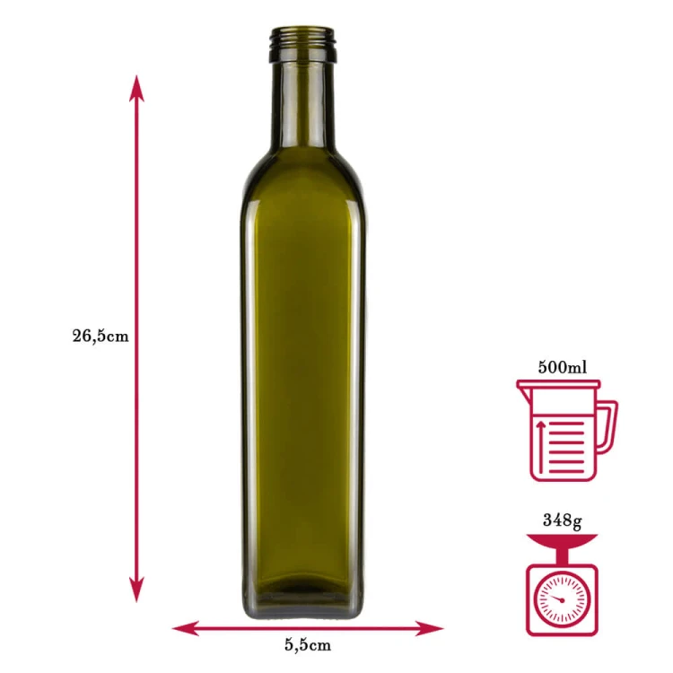 Butelki marasca 500ml wymiary Bimberek hurtownia