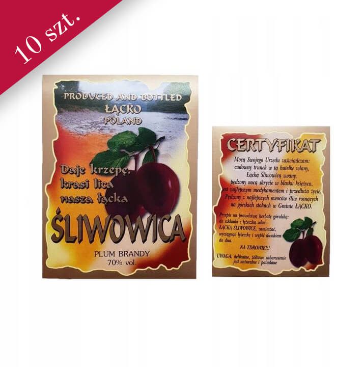 Bimberek sliwowica lacka etykieta