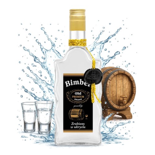 Butelka na bimber zloty sznurek fala krecona 500ml bimberek sklep