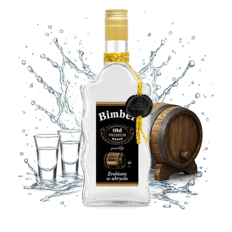 Butelka na bimber zloty sznurek fala krecona 500ml bimberek online