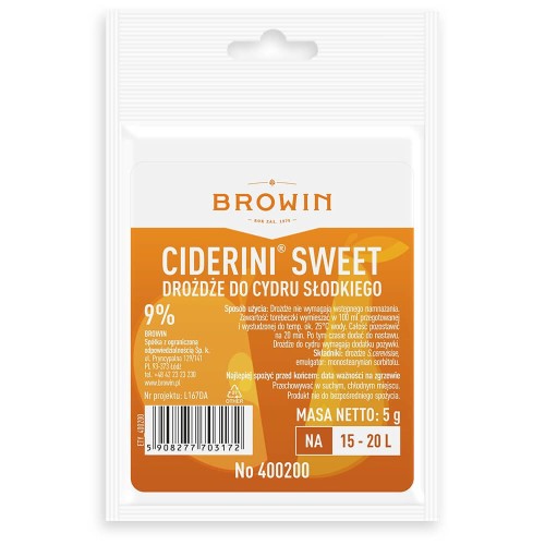 Drożdże do cydru słodkiego Browin Bimberek