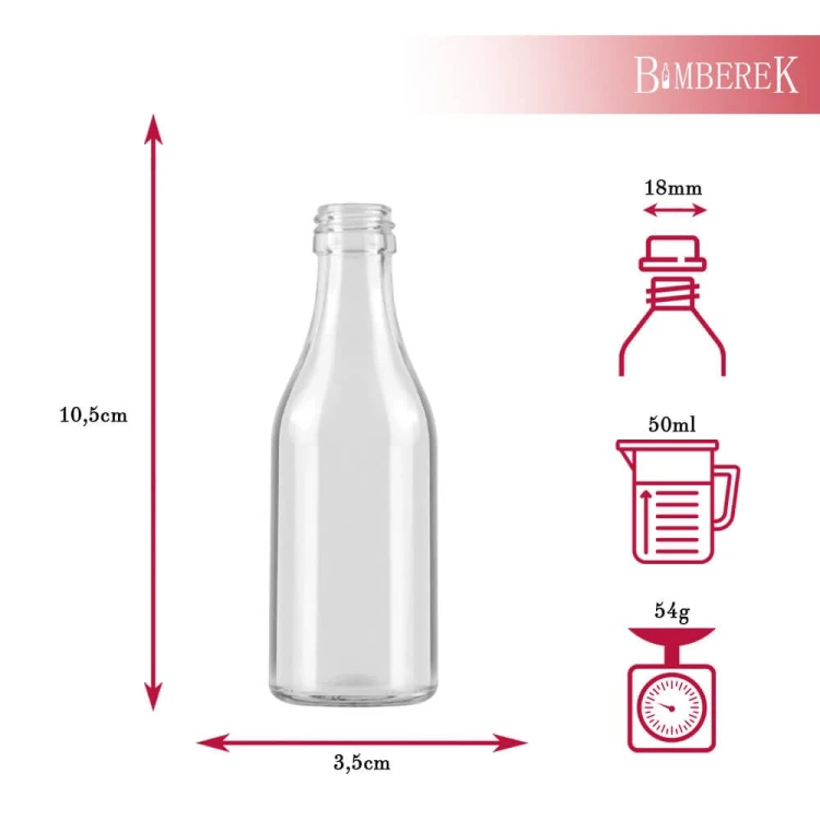 Butelka mŁ Monopol 50ml bimberelk wymiary