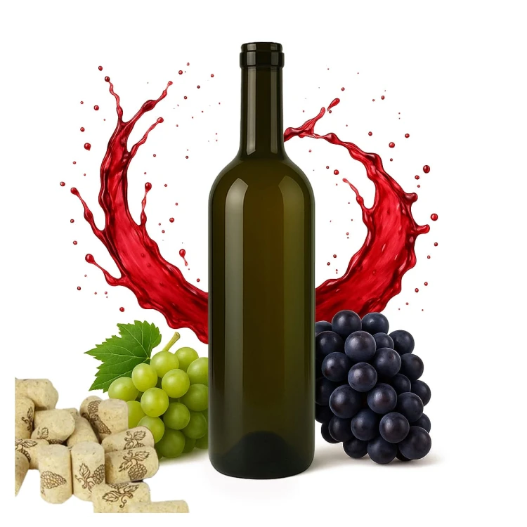 Butelka na wino oliwkowa bordeaux bimberek