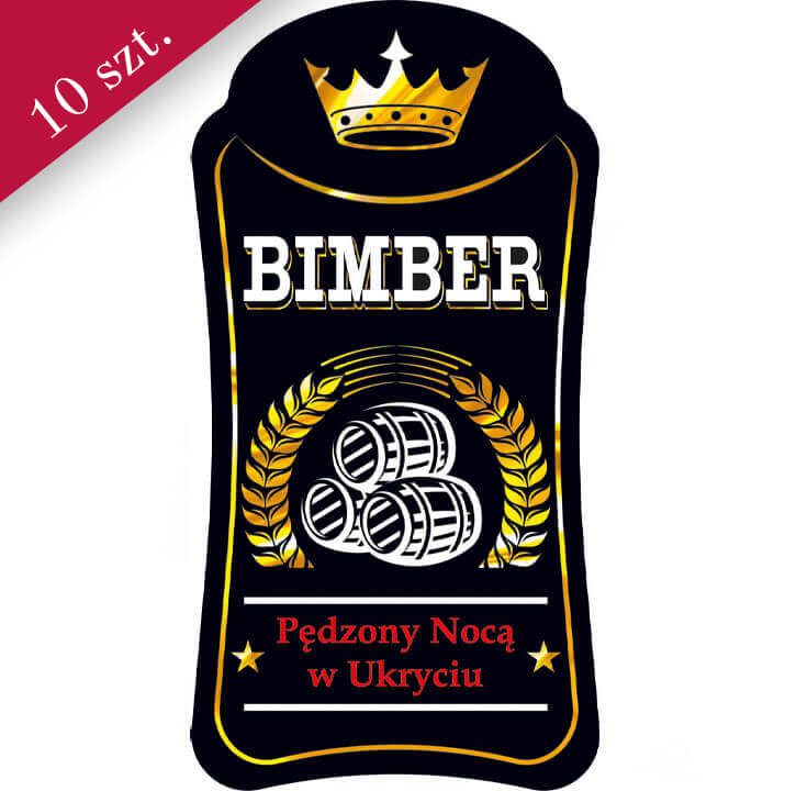 Etykieta na bimber robiony w ukryciu bimberek sklep