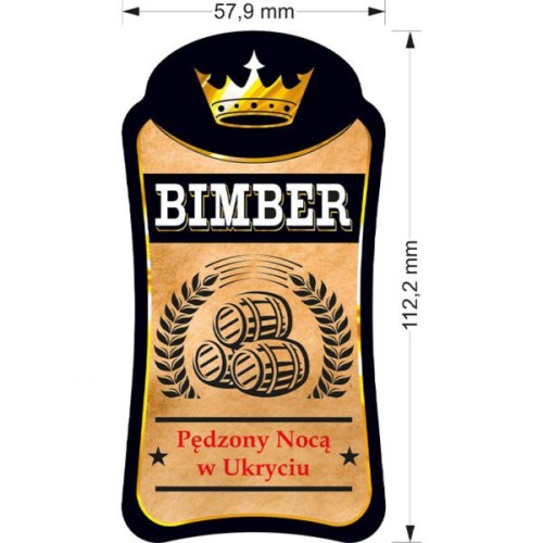 Etykieta wymiary Bimberek