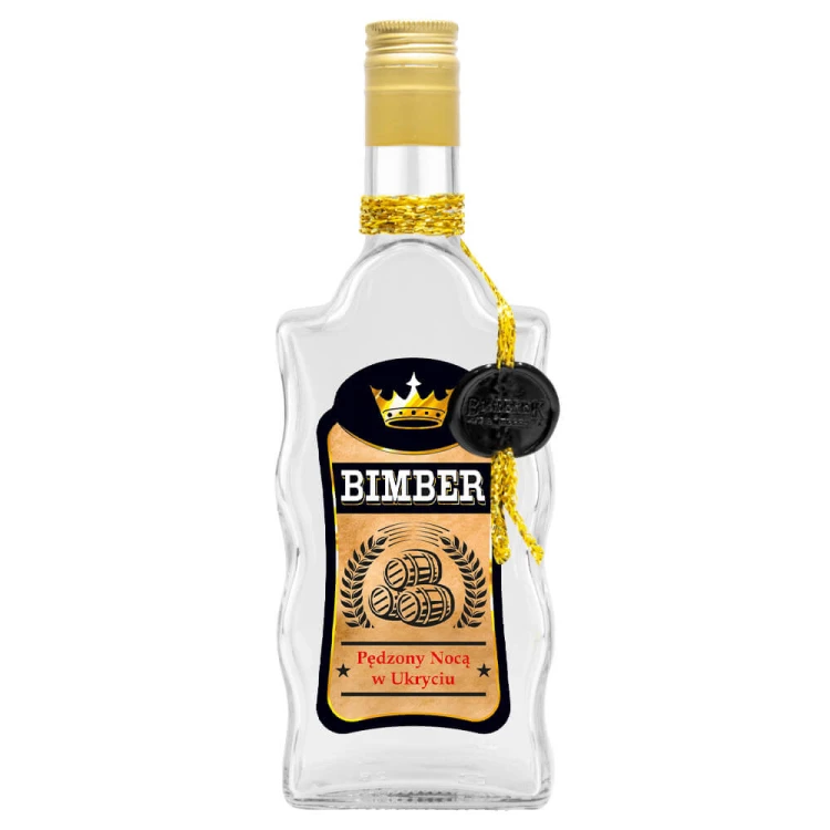 Butelka ozdobna Fala Bimber premium jasna