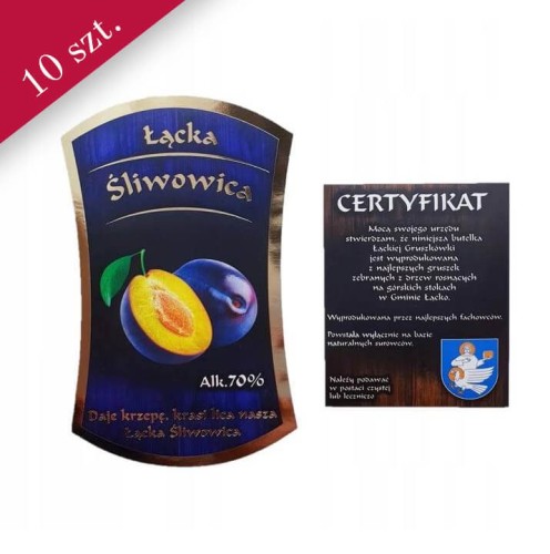 Etykieta śliwowica Łącka bimberek
