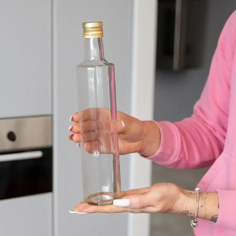 szklana Bezbarwna butelka na oliwe olej Dorica 500ml Bimberek