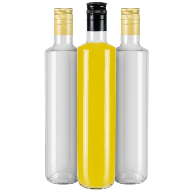 szklana Bezbarwna butelka na oliwe olej Dorica 500ml Bimberek zestaw