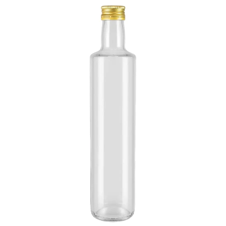Bezbarwna butelka na oliwe olej Dorica 500ml Bimberek zakretka krotka