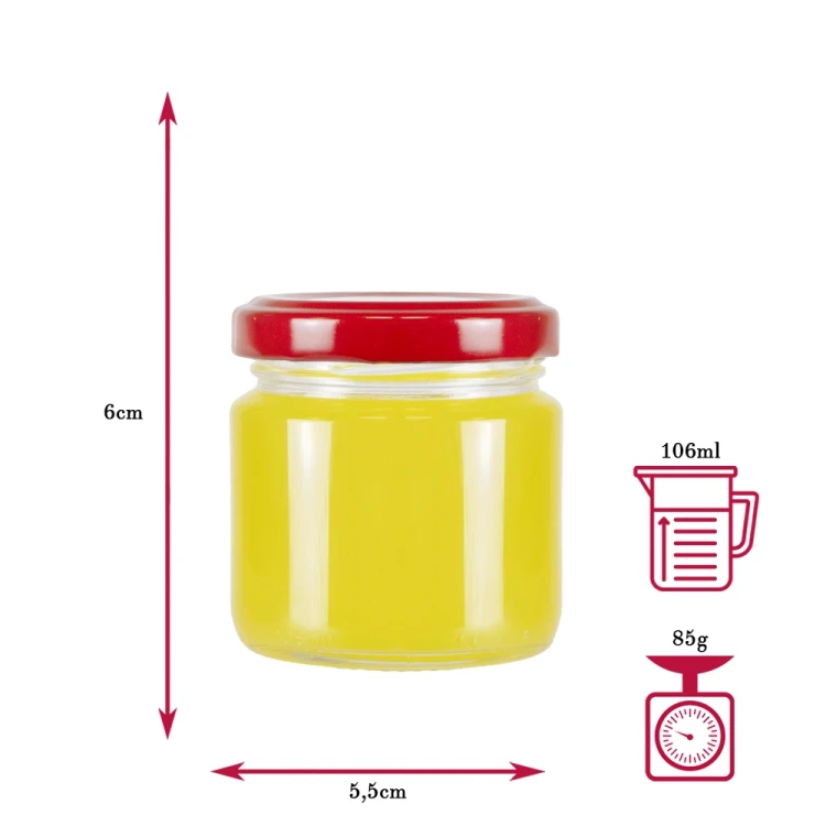 szklany Sloiczek 100ml na przetwory Bimberek wymiary