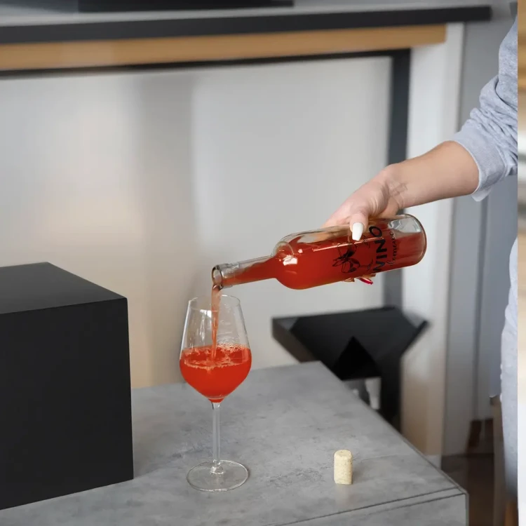 wino Butelka na wino z nadrukiem Bordeaux 750ml Bimberek