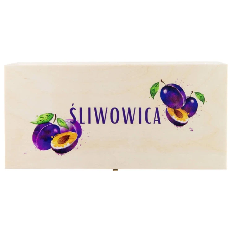 drewniana skrzynka na sliwowice bimberek